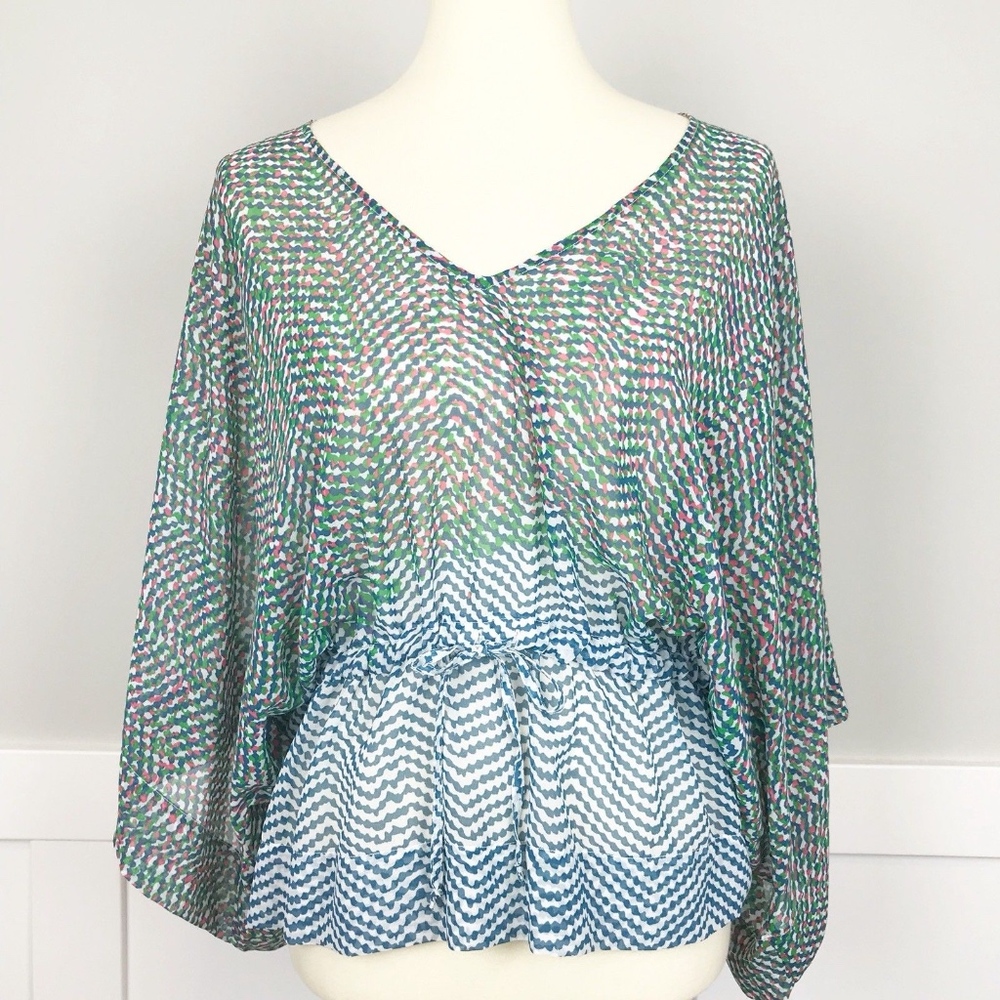 Cabi Arts Tunic Blouse Multi Color Small